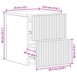 Wall-Mounted Bedside Cabinet White 33 x 34.5 x 40 cm