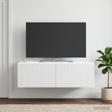 Wall-Mounted TV Cabinet White 98 x 41 x 30 cm Engineered Wood - Top-Down View