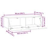 Wall-Mounted TV Cabinet White 98 x 41 x 30 cm Engineered Wood - Extra Image