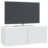 Wall-Mounted TV Cabinet White 78.5 x 31 x 30 cm Engineered Wood - Side View