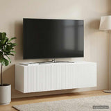 Wall-Mounted TV Cabinet White 98 x 31 x 30 cm Engineered Wood - Top-Down View