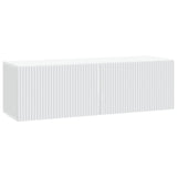 Wall-Mounted TV Cabinet White 98 x 31 x 30 cm Engineered Wood - Front View