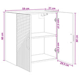 Wall-Mounted Cabinet White 59 x 31 x 60 cm Engineered Wood - Low Angle