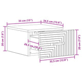 Wall-Mounted Bedside Cabinet White 34.5 x 33 x 20 cm