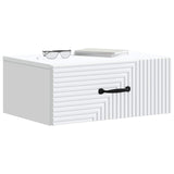 Wall-Mounted Bedside Cabinet White 49 x 34.5 x 20 cm - Side View