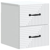 Wall-Mounted Bedside Cabinet White 34.5 x 33 x 40 cm - Front View
