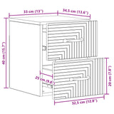 Wall-Mounted Bedside Cabinet White 34.5 x 33 x 40 cm