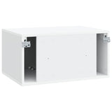 Wall-Mounted TV Cabinet White 59.5 x 41 x 30 cm Engineered Wood - Low Angle