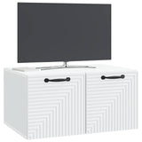 Wall-Mounted TV Cabinet White 59.5 x 41 x 30 cm Engineered Wood - Side View