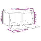 Wall-Mounted TV Cabinet White 59.5 x 41 x 30 cm Engineered Wood - Extra Image