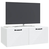 Wall-Mounted TV Cabinet White 78.5 x 41 x 30 cm Engineered Wood - Side View