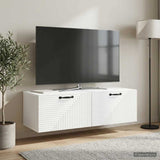 Wall-Mounted TV Cabinet White 98 x 41 x 30 cm Engineered Wood - Top-Down View