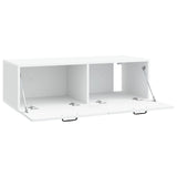 Wall-Mounted TV Cabinet White 98 x 41 x 30 cm Engineered Wood - 45-Degree Angle