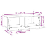 Wall-Mounted TV Cabinet White 98 x 41 x 30 cm Engineered Wood - Extra Image