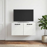 Wall-Mounted TV Cabinet White 59.5 x 31 x 30 cm Engineered Wood - Top-Down View