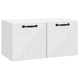 Wall-Mounted TV Cabinet White 59.5 x 31 x 30 cm Engineered Wood - Front View