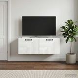 Wall-Mounted TV Cabinet White 78.5 x 31 x 30 cm Engineered Wood - Top-Down View