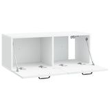 Wall-Mounted TV Cabinet White 78.5 x 31 x 30 cm Engineered Wood - 45-Degree Angle