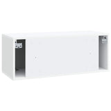 Wall-Mounted TV Cabinet White 78.5 x 31 x 30 cm Engineered Wood - Low Angle