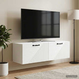 Wall-Mounted TV Cabinet White 98 x 31 x 30 cm Engineered Wood - Top-Down View