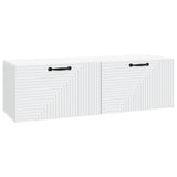 Wall-Mounted TV Cabinet White 98 x 31 x 30 cm Engineered Wood - Front View