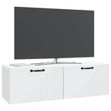 Wall-Mounted TV Cabinet White 98 x 31 x 30 cm Engineered Wood - Side View