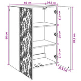 Wall-Mounted Cabinet White 66 x 34.5 x 90 cm Engineered Wood