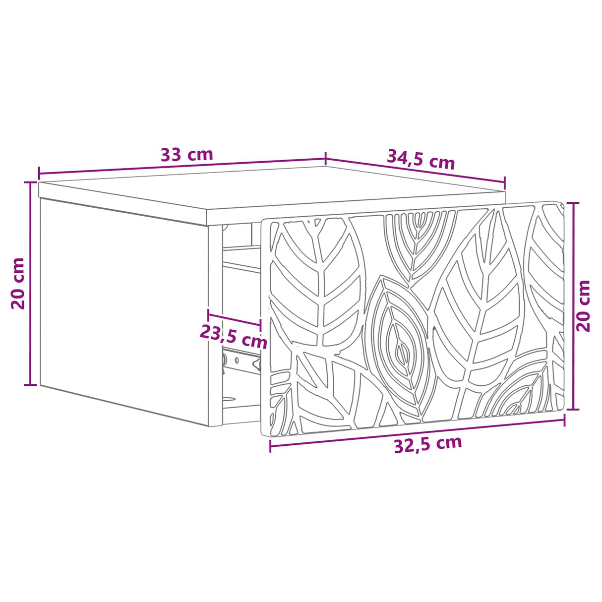 Wall-Mounted Side Table White 34.5 x 33 x 20 cm Engineered Wood