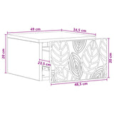 Wall-Mounted Bedside Cabinet White 49 x 34.5 x 20 cm