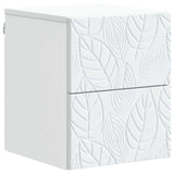 Wall-Mounted Bedside Cabinet White 34.5 x 33 x 40 cm - Front View