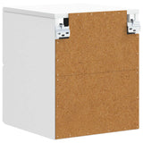 Wall-Mounted Bedside Cabinet White 34.5 x 33 x 40 cm - Rear View