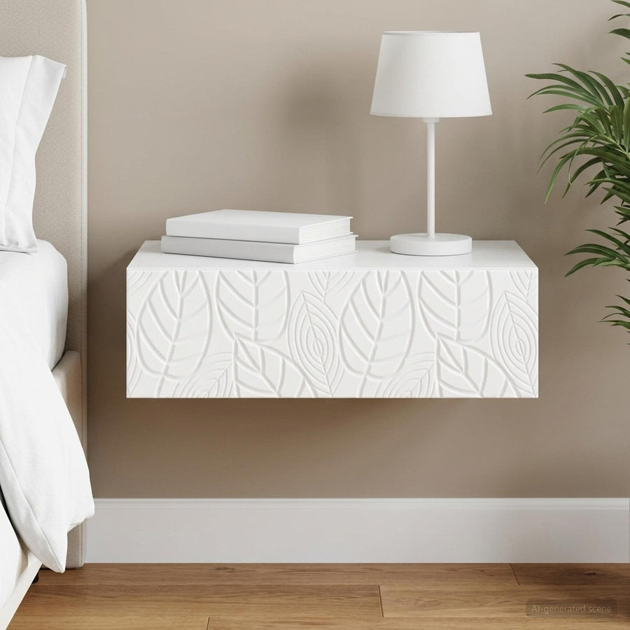 Wall-Mounted Side Table 59 x 34.5 x 17 cm Engineered Wood White