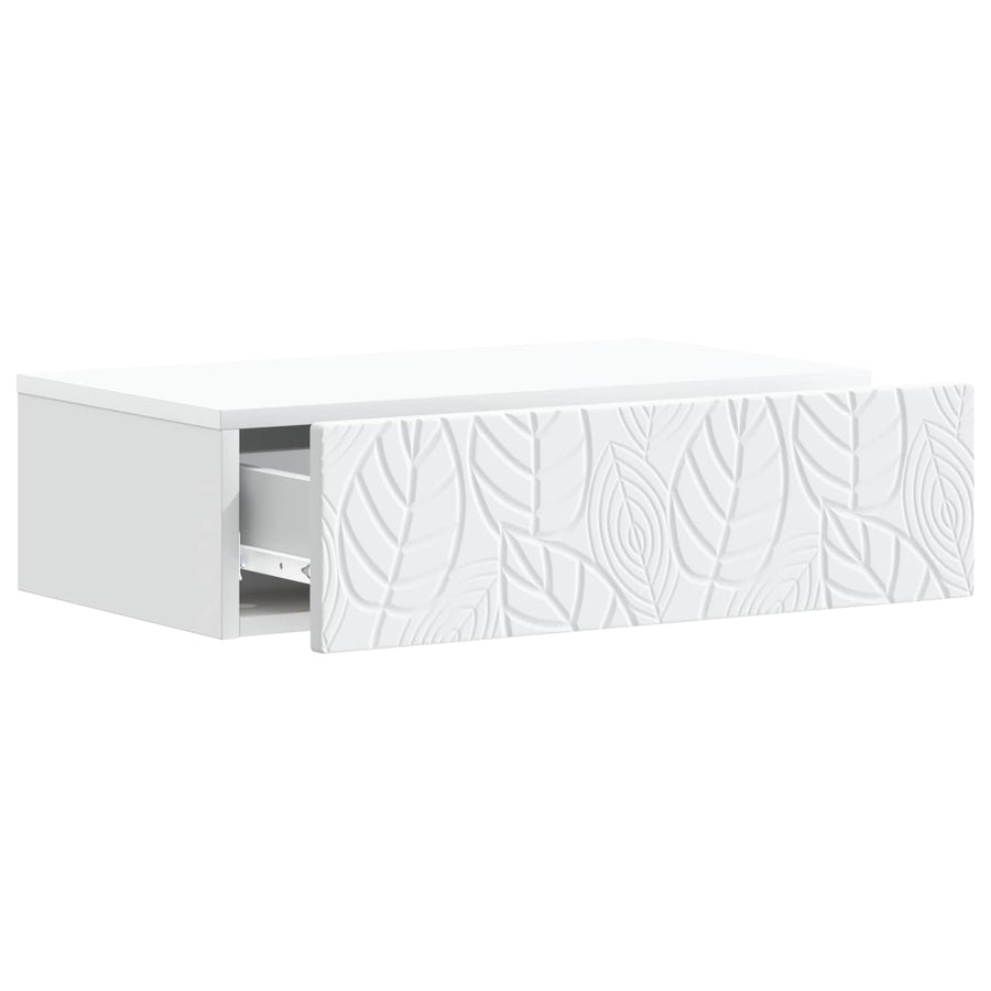 Wall-Mounted Side Table 59 x 34.5 x 17 cm Engineered Wood White