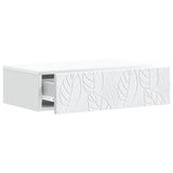 Wall-Mounted Side Table White 87.5 x 34.5 x 17 cm - Side View