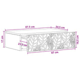 Wall-Mounted Side Table White 87.5 x 34.5 x 17 cm - Extra Image