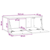 Wall-Mounted TV Cabinet 78.5 x 41 x 30 cm White Engineered Wood - Extra Image
