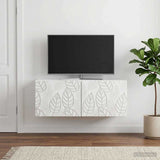 Wall-Mounted TV Cabinet 98 x 41 x 30 cm White Engineered Wood - Side View