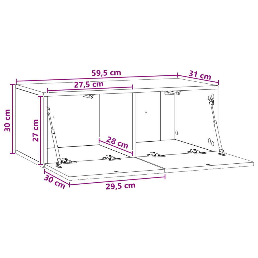 Wall-Mounted TV Cabinet 59.5 x 31 cm White Engineered Wood