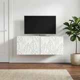 Wall-Mounted TV Cabinet 98 x 31 cm White Engineered Wood