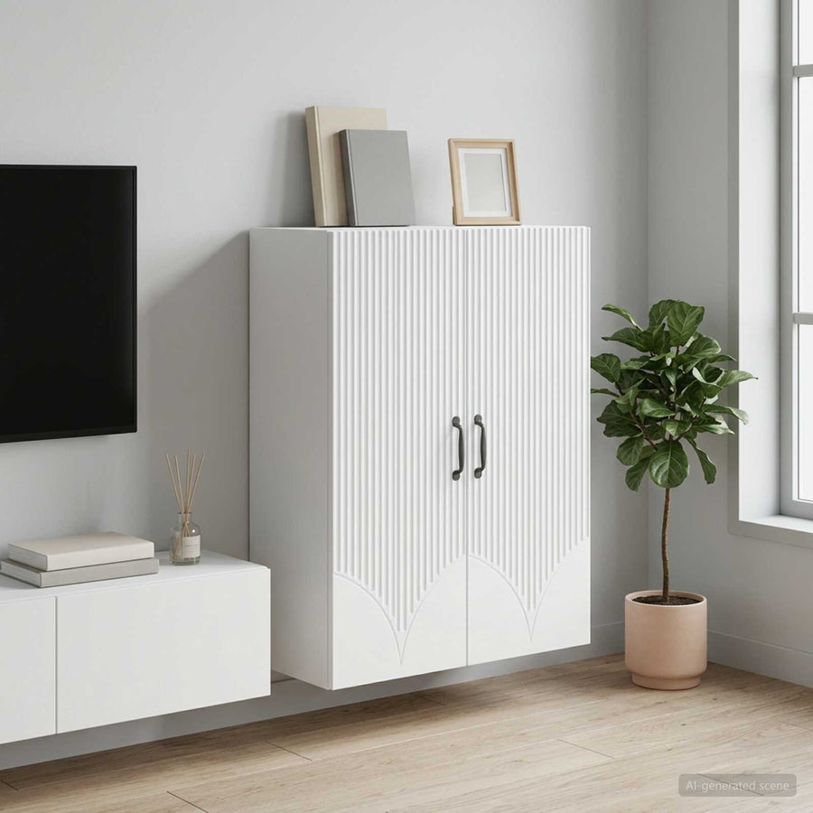 Wall-Mounted Cabinet 66 x 34.5 x 90 cm Engineered Wood White
