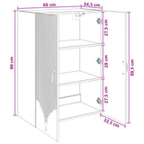 Wall-Mounted Cabinet White 66 x 34.5 x 90 cm Engineered Wood - Low Angle