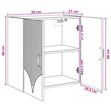Wall-Mounted Cabinet White 59 x 31 x 60 cm Engineered Wood - Low Angle