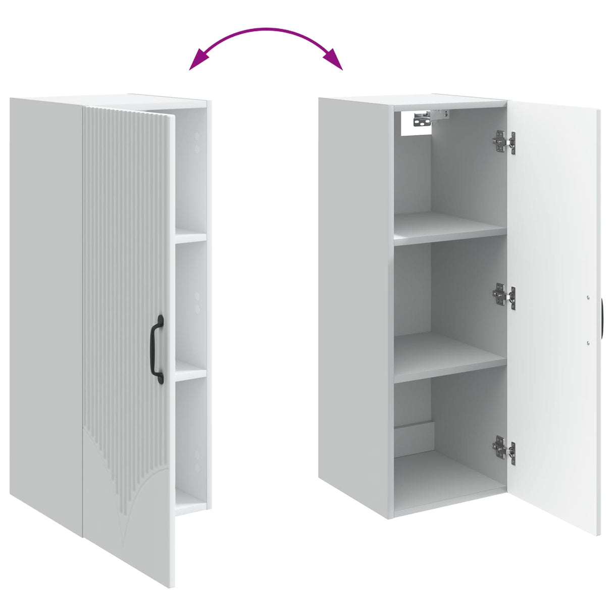 Wall-Mounted Cabinet White 33 x 34.5 x 90 cm Engineered Wood