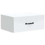 Wall-Mounted Bedside Cabinet White 49 x 34.5 x 20 cm - Front View
