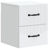 Wall-Mounted Bedside Cabinet White 34.5 x 33 x 40 cm - Front View