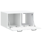 Wall-Mounted TV Cabinet White 59.5 x 41 x 30 cm Engineered Wood - 45-Degree Angle
