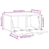 Wall-Mounted TV Cabinet White 59.5 x 41 x 30 cm Engineered Wood - Extra Image