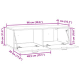 Wall-Mounted TV Cabinet White 98 x 41 x 30 cm Engineered Wood - Extra Image