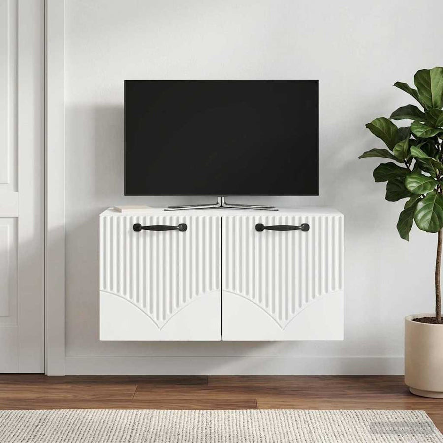 Wall-Mounted TV Cabinet White 59.5 x 31 x 30 cm Engineered Wood