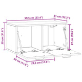 Wall-Mounted TV Cabinet White 59.5 x 31 x 30 cm Engineered Wood - Extra Image